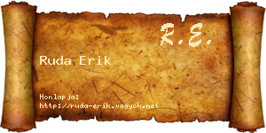 Ruda Erik névjegykártya